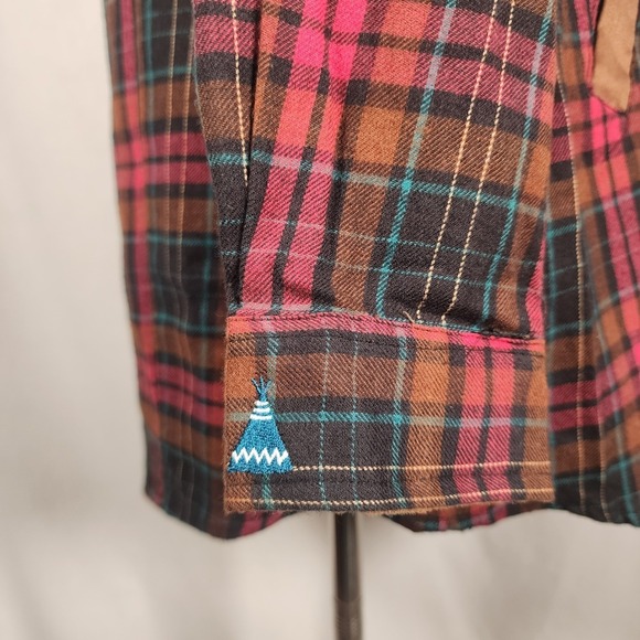 Tasha Polizzi Collection Plaid Shirt Dress Medium Western Style - Picture 5 of 11